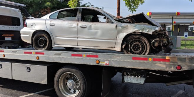 Car Crashes Into American Way in Cookeville