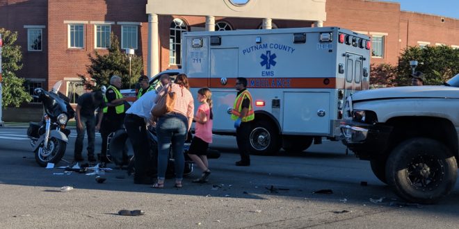 Motorcycle, Truck Collide on Cookeville Square