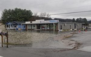 High water made businesses like Puddle Jumper Daycare virtually inaccessible following heavy rain Wednesday. [Photo: Overton/Pickett E-911]