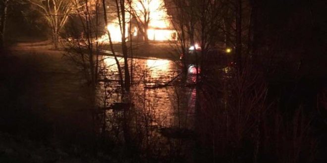 Fire Truck Stranded During Flooding, Home Destroyed