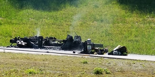 Vehicle Catches Fire On Highway 111 Sunday