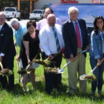 Overton County Executive Ben Danner and Millard Oakley, along with US Congressman John Rose, State Senator Paul Bailey, and several community members break ground on the new services building [Photo: Logan Weaver]